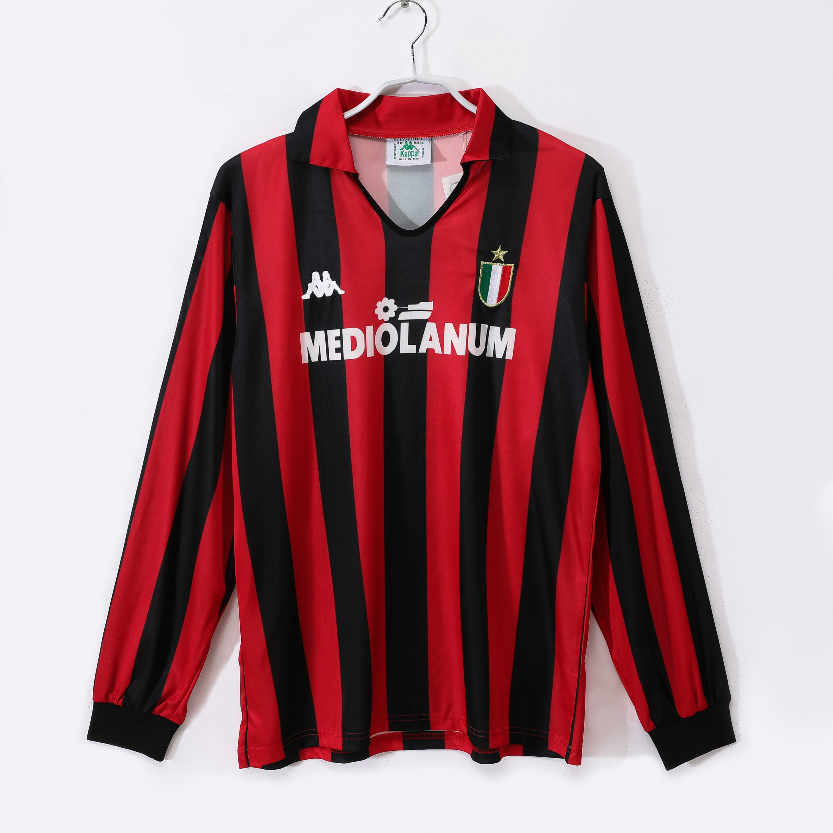Camiseta de fútbol AC Milan 1988/89 LOCAL MANGA LARGA VERSION FAN